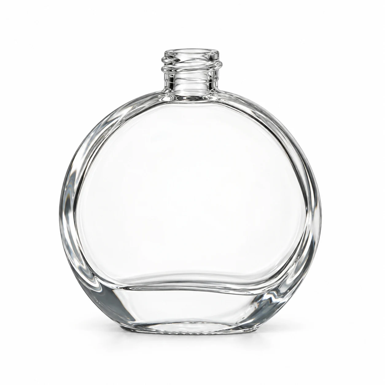 زجاجة عطر دائرية مسطحة بفوهة لولبية — B195