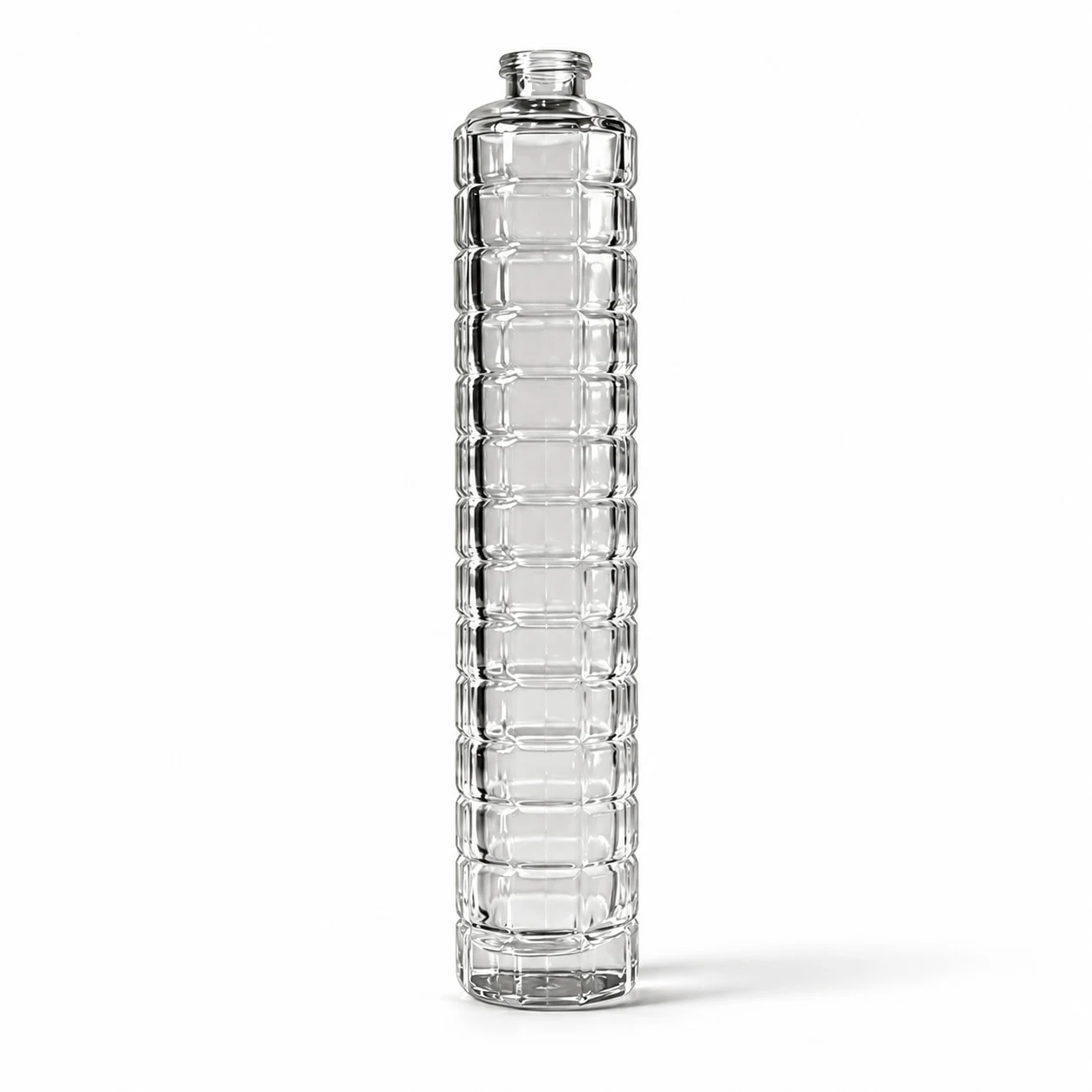 زجاجة عطر أسطوانية طويلة بأضلاع أفقية — B324