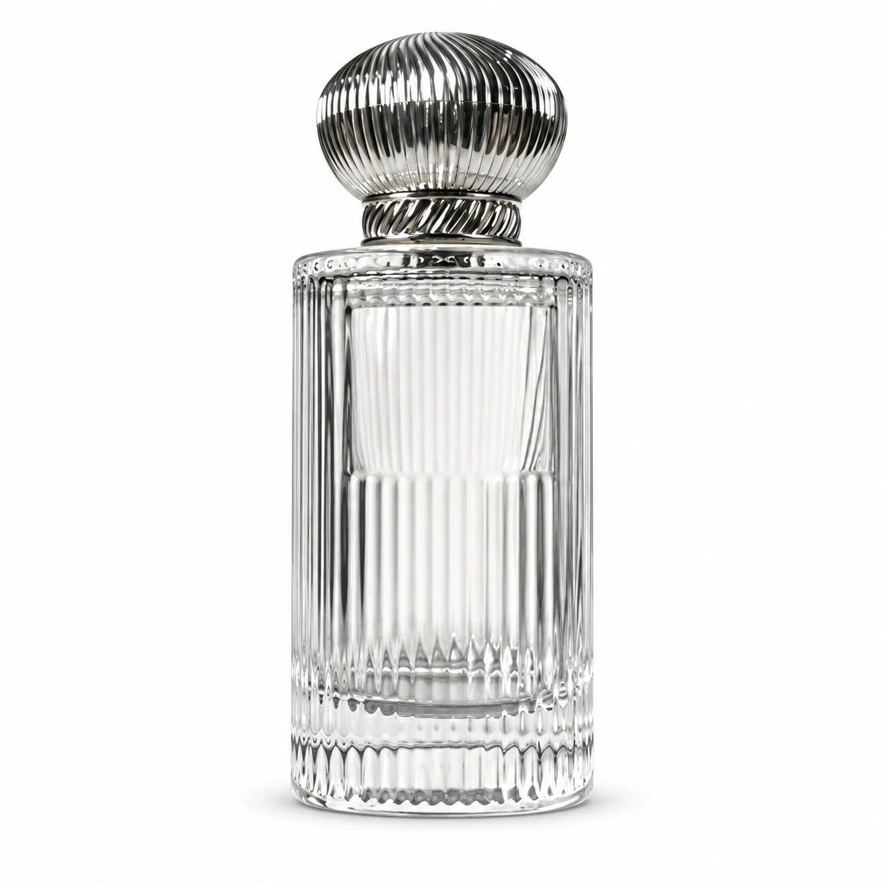 زجاجة عطر أسطوانية طويلة بنافذة