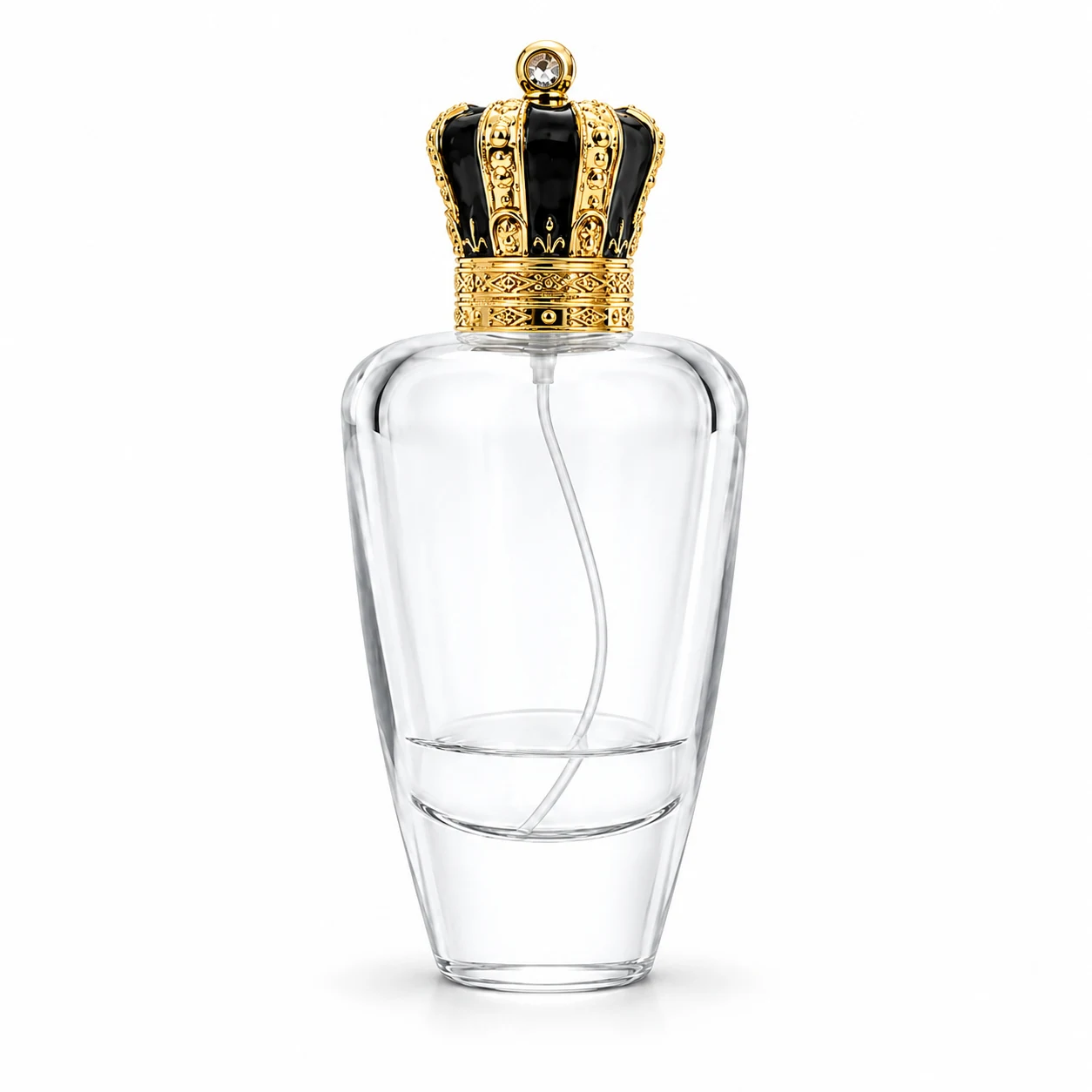 زجاجة عطر مستديرة طويلة بغطاء تاجي — B510