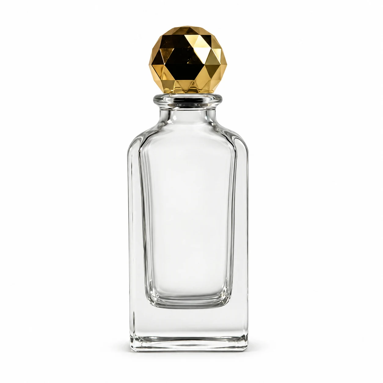 زجاجة عطر مستطيلة طويلة بغطاء كروي مفصص — B514