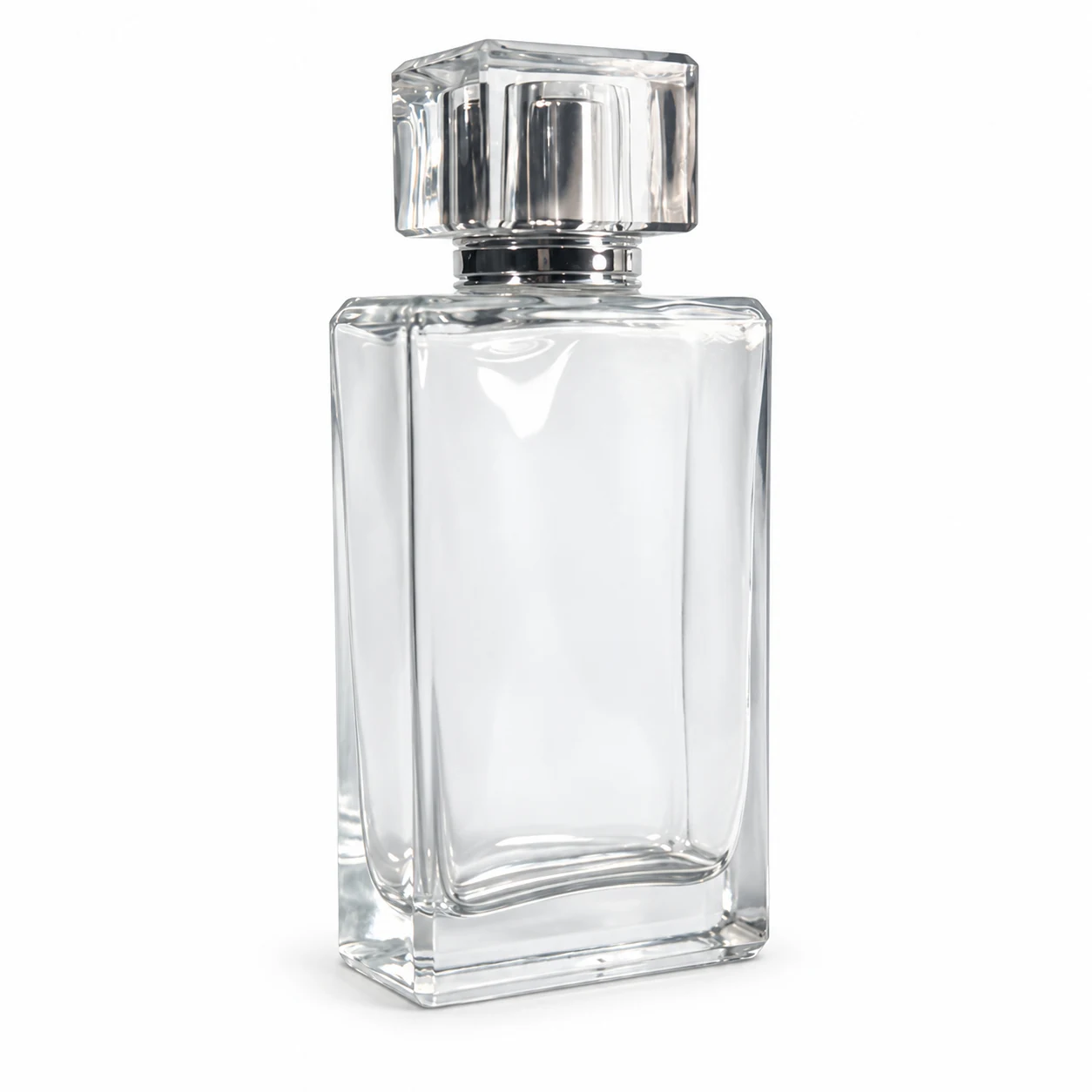 زجاجة عطر مستطيلة ضحلة بغطاء شفاف — B528