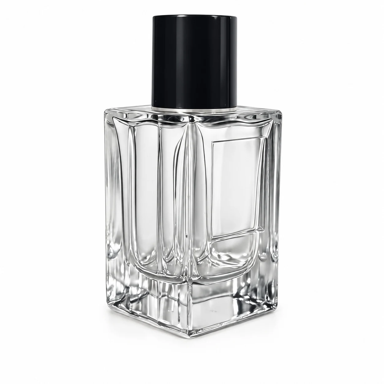 زجاجة عطر مربعة بتحزيز عميق — B543