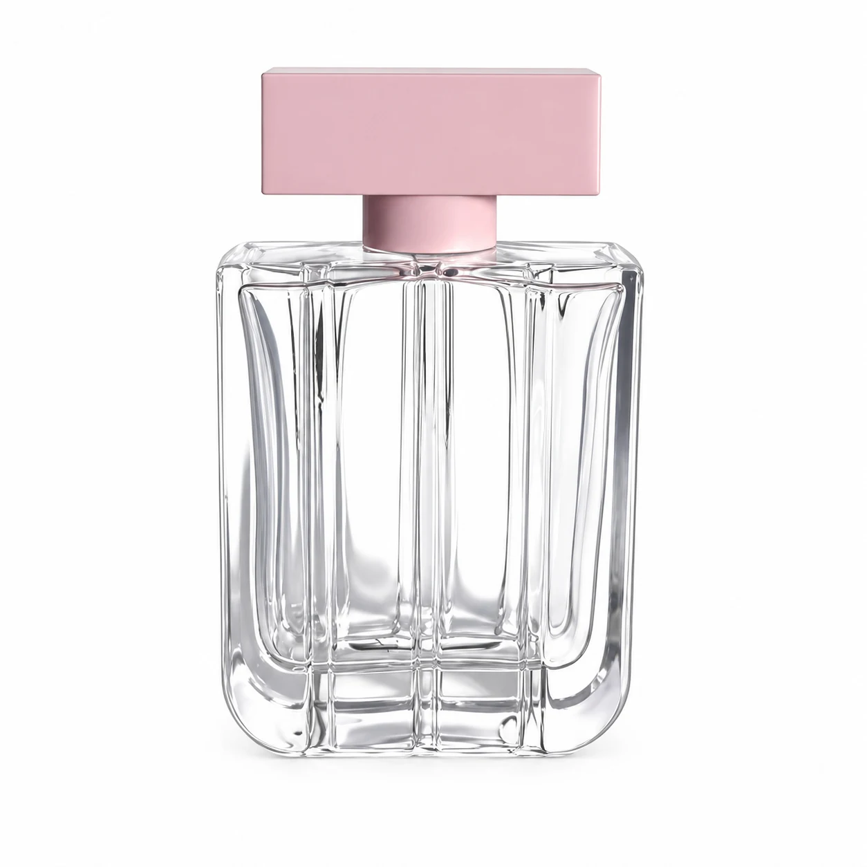 زجاجة عطر مربعة بألواح رأسية نحتية — B548