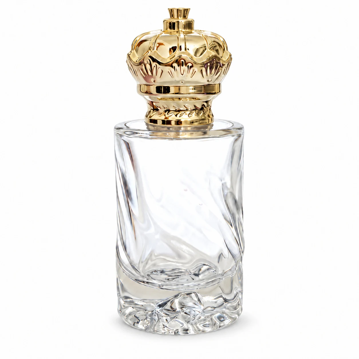 زجاجة عطر بنقوش قطرية وغطاء تاجي — B573