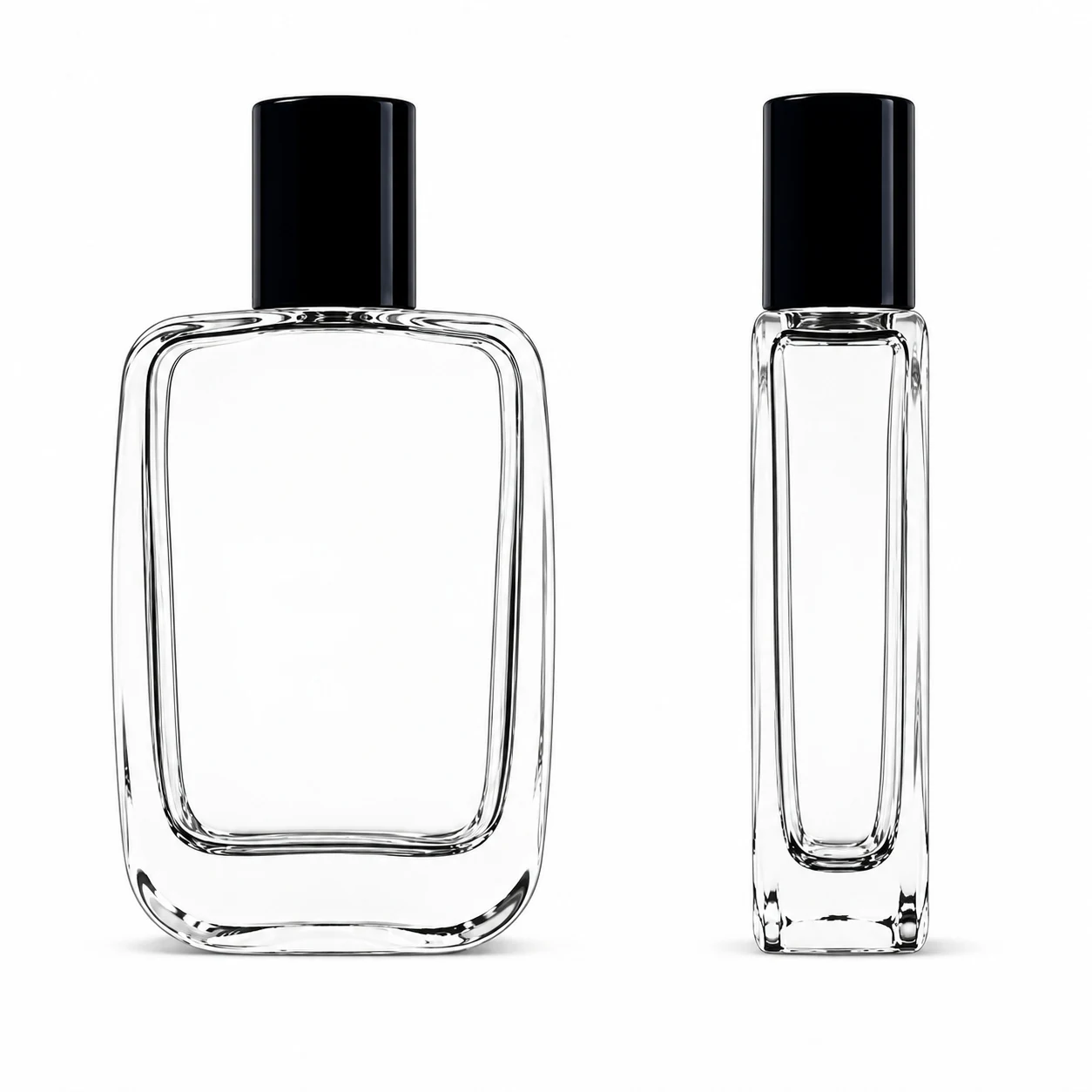 زجاجة عطر مستطيلة ضحلة ناعمة — B595