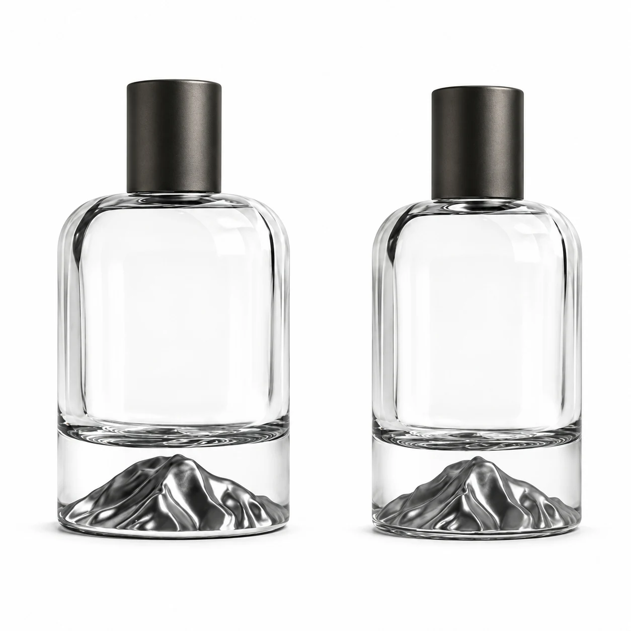 زجاجة عطر مستطيلة بقدم نحتية — B598