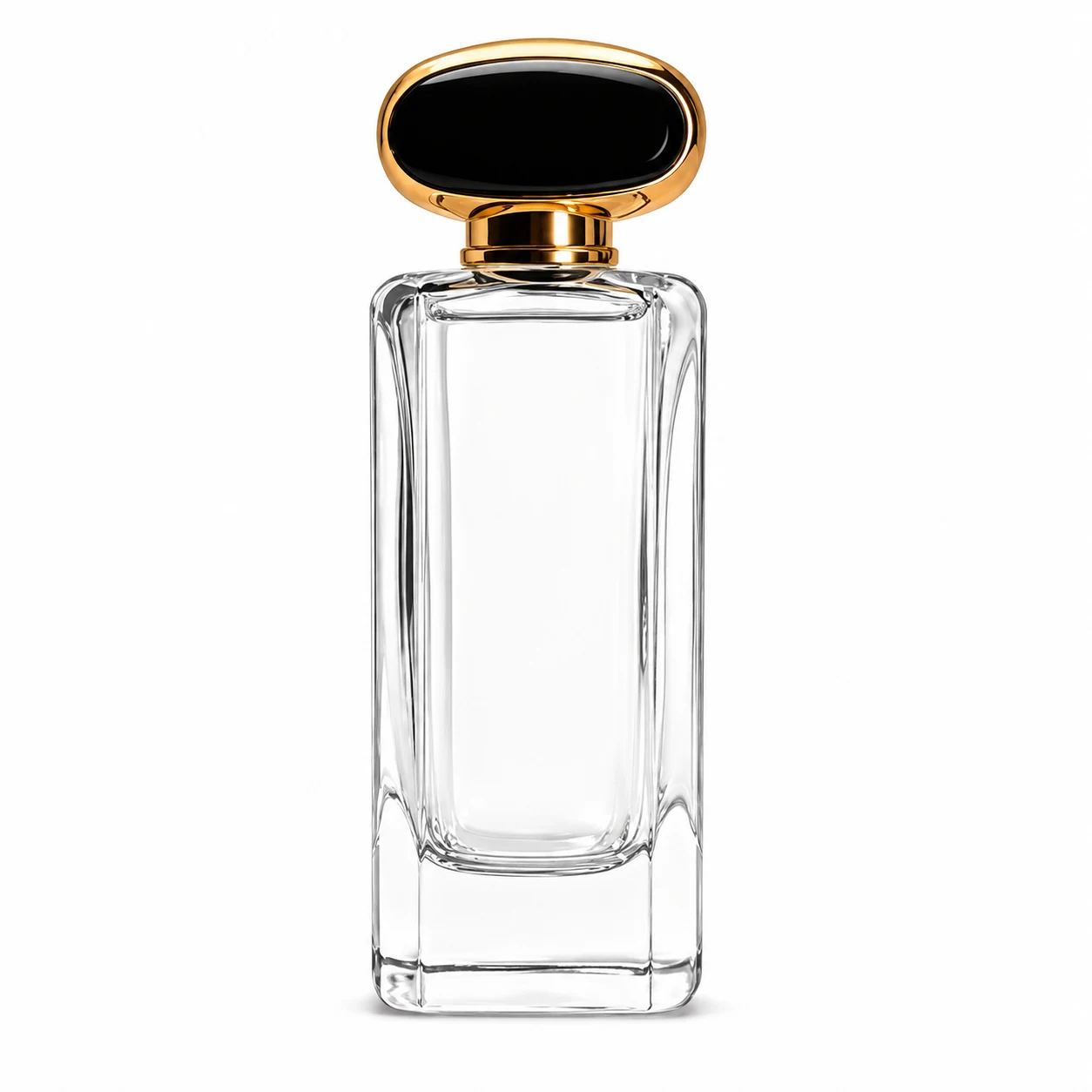 زجاجة عطر مستطيلة ممدودة بغطاء بيضاوي — B626