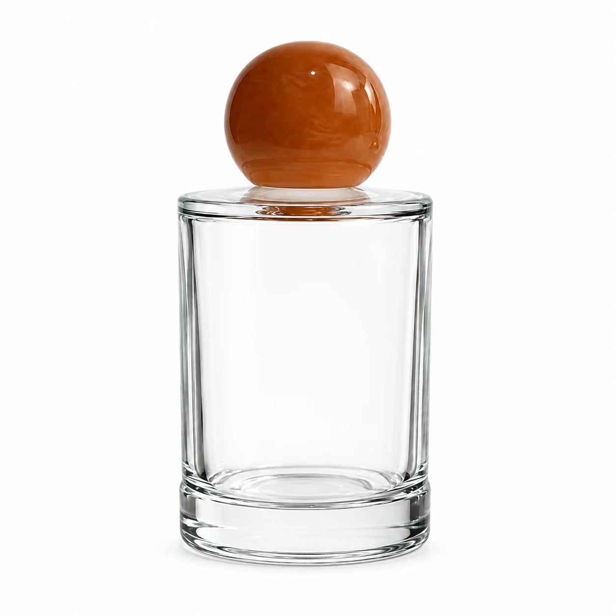 زجاجة عطر أسطوانية قصيرة بغطاء كروي — B643