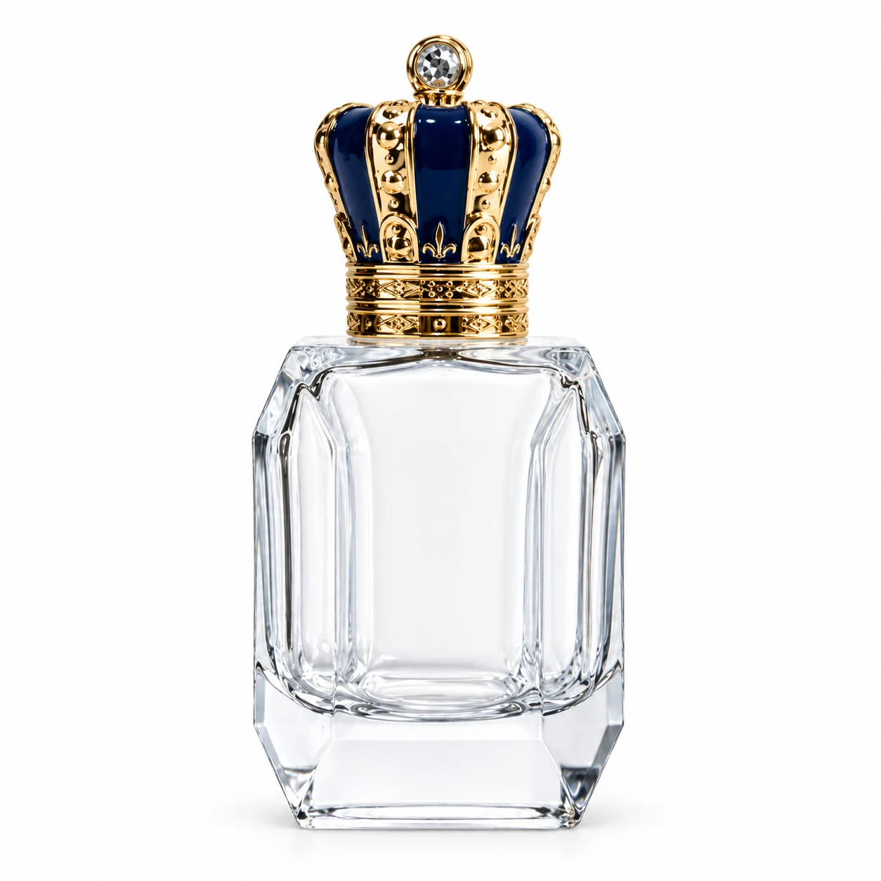 زجاجة عطر مشطوفة بغطاء تاجي — B644