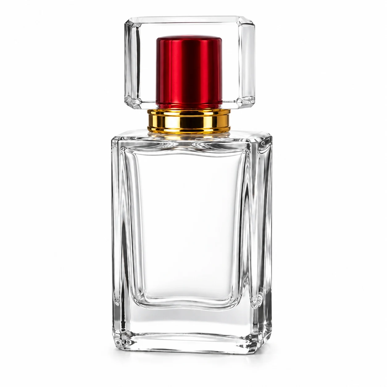 زجاجة عطر مربعة بغطاء مزدوج المظهر — B695