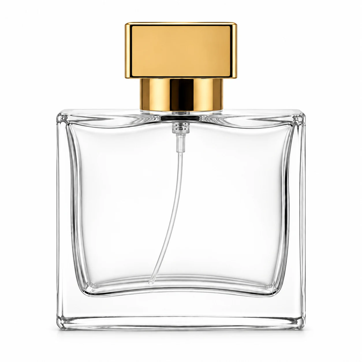 زجاجة عطر عريضة بغطاء مستطيل — B714