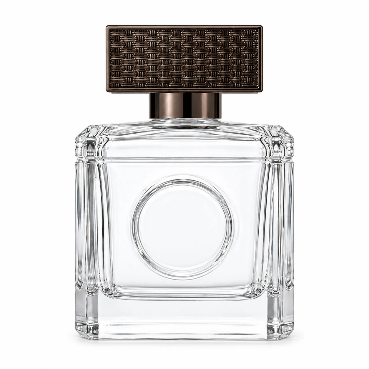 زجاجة عطر مربعة بلوحة دائرية — B724