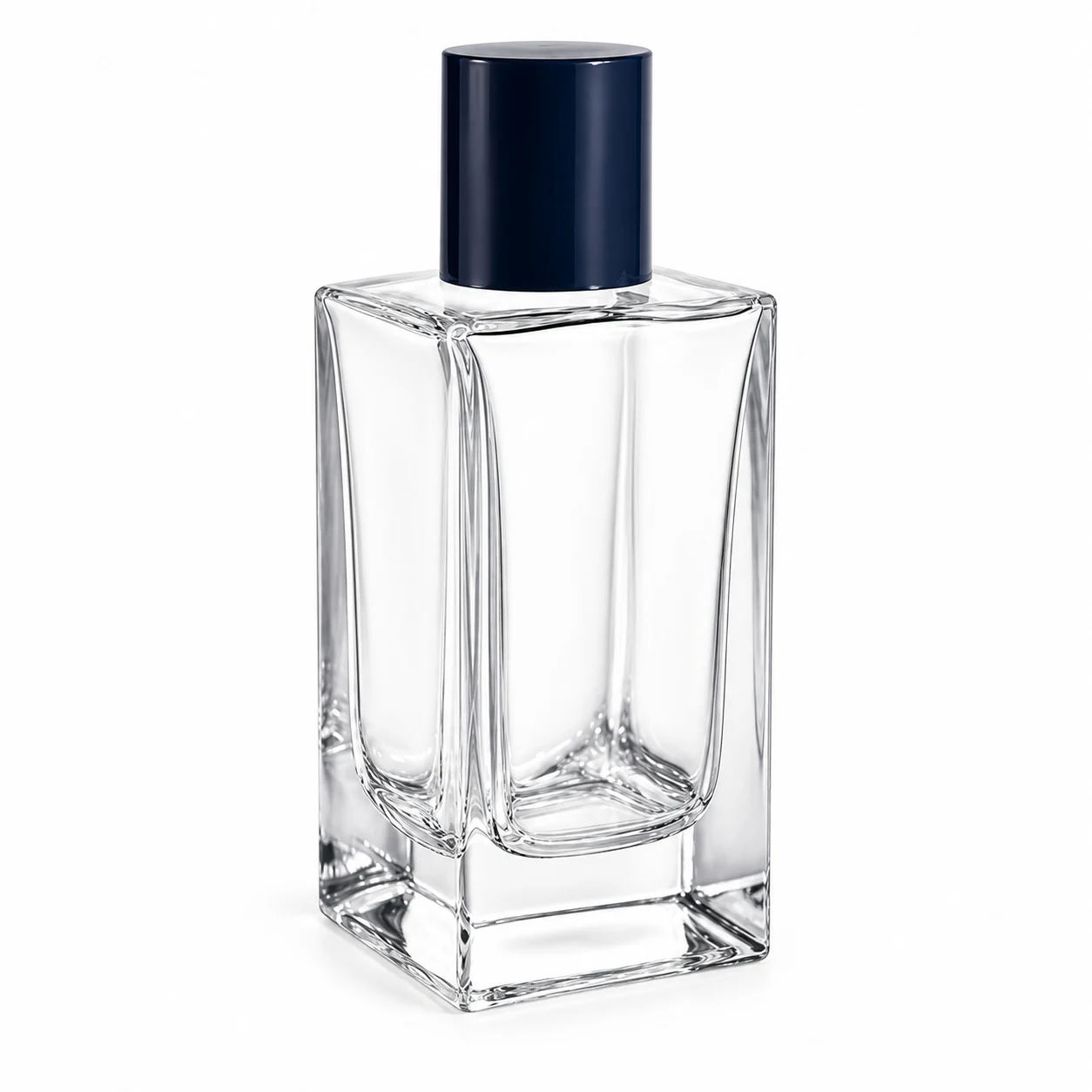 زجاجة عطر مربعة طويلة بحواف نحتية — B732