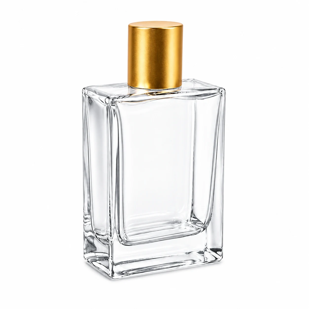 زجاجة عطر مستطيلة عريضة بغطاء أسطواني — B739