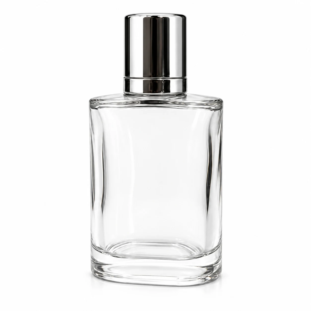 زجاجة عطر أسطوانية بغطاء فضي اللون — B776