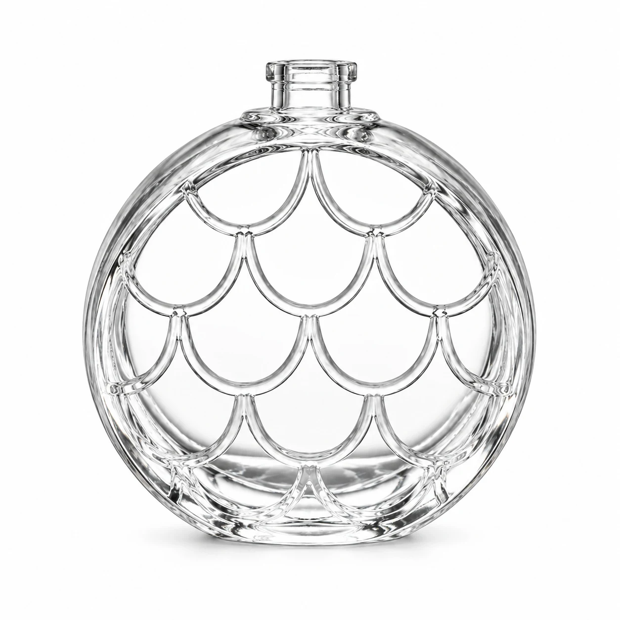 زجاجة عطر قرصية بزخرفة قالبية متراكبة — B797