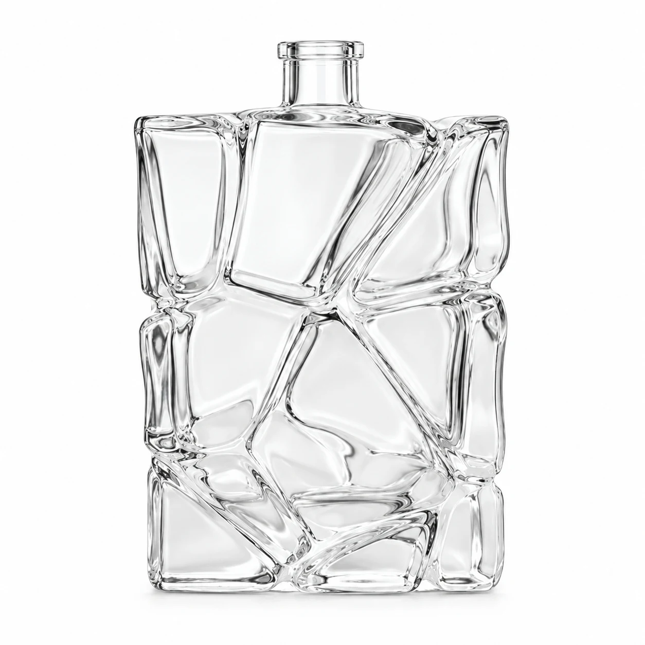 زجاجة عطر مستطيلة بأوجه نحتية — B820