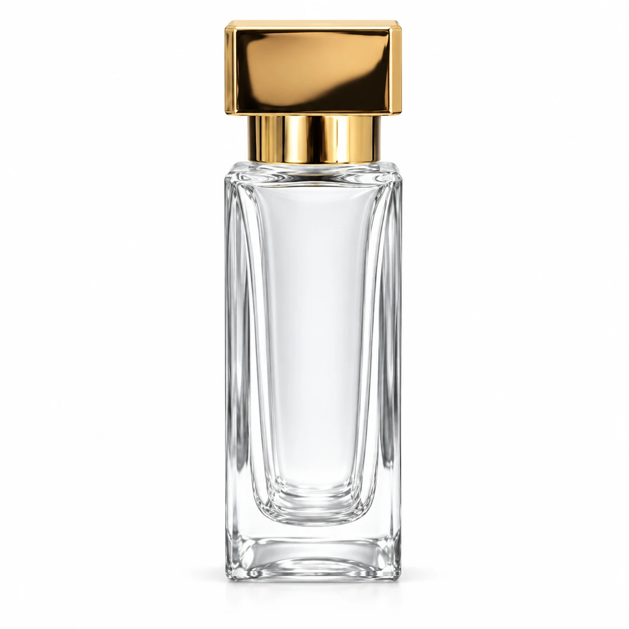 زجاجة عطر مستطيلة ضيقة بغطاء هندسي — B872