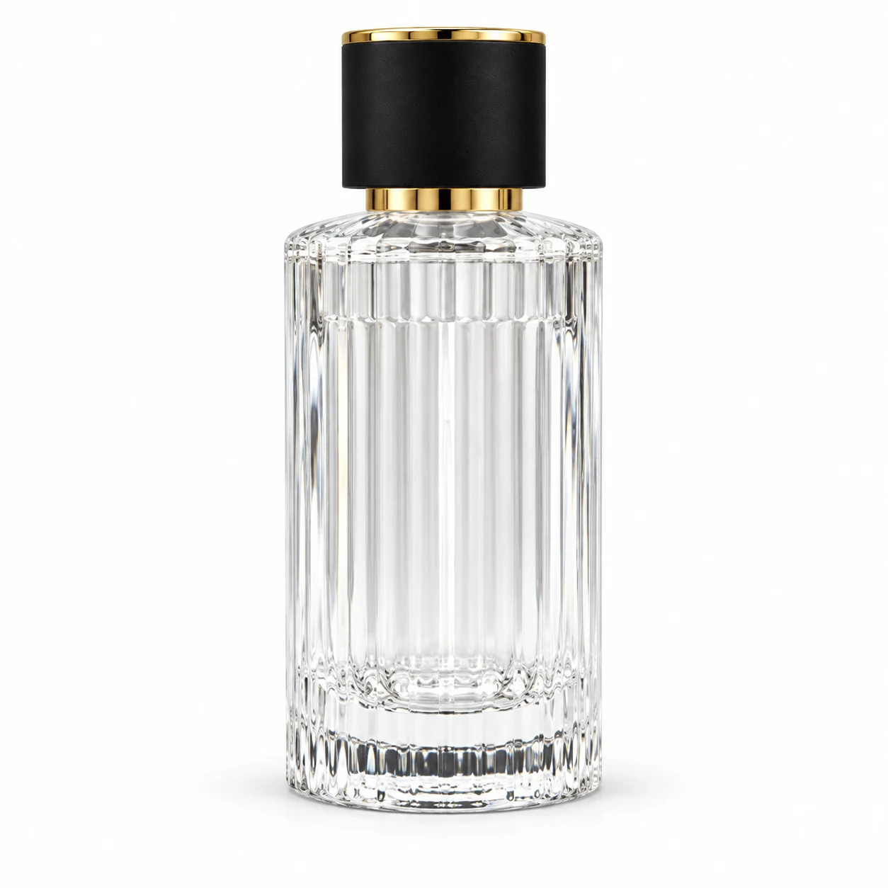زجاجة عطر أسطوانية طويلة كثيفة التحزيز — B873